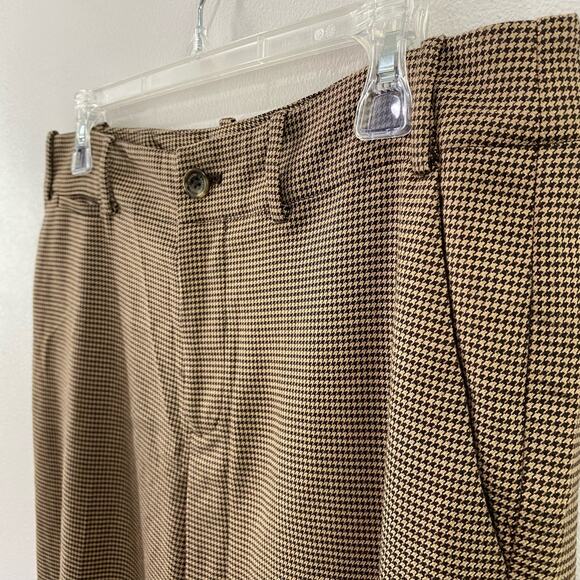 Lauren Ralph Lauren Brown Houndstooth Sanderson Ankle Cropped Trouser Sz 8 - Picture 3 of 11